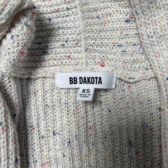 BB Dakota Chill Pill Speckled Open Front Longline Knit Cardigan Sweater Size XS - Picture 3 of 9